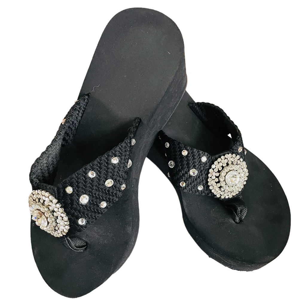 Crystal platform flip flops